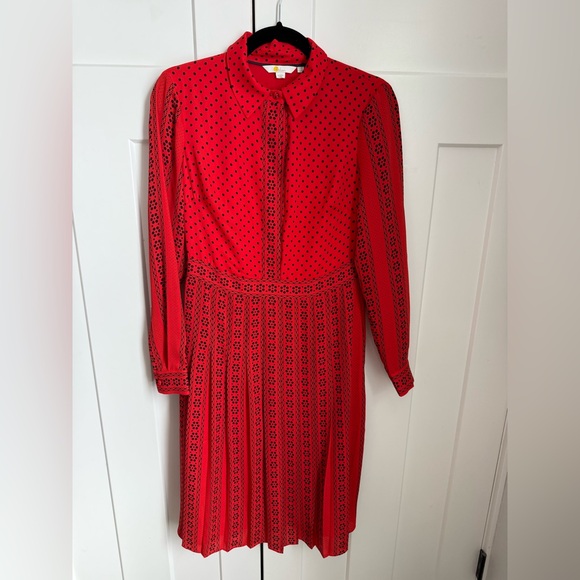 Boden Clemency Retro Shirt Dress in post box red. Long sleeve. 4R. Like new! - Picture 3 of 8